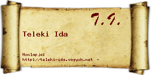 Teleki Ida névjegykártya